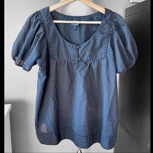 Coupe Navy Cotton Blouse